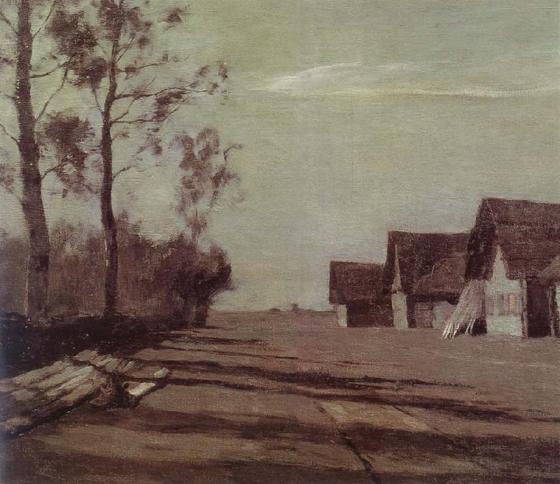 Isaac Levitan Village by Moonlight